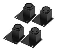 Akozon 4 Pièces Pieds de Meubles Hauteur 80Mm Pieds de Support en Alliage d'aluminium pour canapé Armoire Lit Table Basse Devoir et Base Antidérapante (Base d'armoire carrée 60mm-Noir)