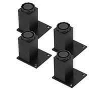 Akozon 4 Pièces Pieds de Meubles Hauteur 80Mm Pieds de Support en Alliage d'aluminium pour canapé Armoire Lit Table Basse Devoir et Base Antidérapante (Base d'armoire carrée 80mm-Noir)
