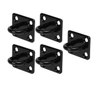 Akozon 5 Pièces Crochet de Plafond en Acier Inoxydable 6 Mm Noir Support de Charge renforcé Plaque à œil de Montage Mural épaissie de 3 Mm pour Hamac Lustre Balançoire Intérieur Extérieur (5
