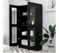 AKOZON Armoire à vitrine Noir 82,5x30,5x150 cm Aggloméré - AKO7867917009617