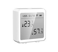 Akozon Capteur Intelligent de Température et d'humidité avec Affichage Numérique, Télécommande WiFi APP pour Chambre à Coucher Intérieure, Sous-sol, Compatible avec la Vie (WHITE)