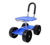 Akozon Chariot de Jardin avec Siège Pivotant, Hauteur et Rotation à 360° | Chariot de travail roulant ergonomique pour jardin, construction en tube galvanisé, idéal pour les tâches de cour et de