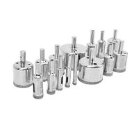 Akozon Ensemble de 15 Scies-cloches pour Forets pour la Coupe de Carreaux de Verre, Céramique et Marbre, Outils Professionnels de 650 Mm avec Revêtement nickelé