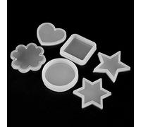 Akozon Ensemble de 6 Formes en Silicone pour la Fabrication de Gâteaux au Chocolat, Cercle, Cœur, étoile, Décorations de Cuisson, Moules Artisanaux à Fondant de qualité Alimentaire