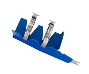 Akozon Fixation de Secoueur Boîte Scie Alternative en Acier Inoxydable 304, Double Sangles Sécurisées, Support Universel Mélange Peinture et Pulvérisation 2 à 3 Pouces (Bleu avec des rangement)
