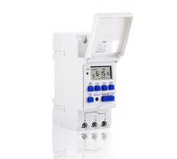 Akozon Minuteur Électronique,Interrupteur de Minuterie Programmable Numérique Programmes Journaliers Hebdomadaires avec Grand LCD Écran pour Rails DIN 35mm dans(220V)