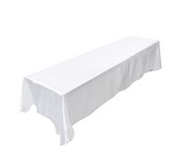 Akozon Nappe Blanche Rectangulaire Nappe Anti-taches Banquet Anti Taches Décorations pour Fête de Mariage Nappe Rectangulaire Blanc 145 x 320 cm (Blanc)