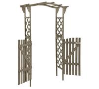 Akozon Pergola avec portail 116x40x204 cm Gris Boi - MODERNE Pergola avec portail 116x40x204 cm Gris Bois de sapin massif 27445