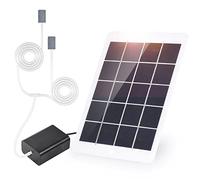 Akozon Pompe à énergie Solaire pour Aquarium, étang à Poissons, Pompe à Oxygène à Panneau Solaire 3W 5V avec 2 Pierres à Bulles, Port de Chargement USB, Fonctionnement Automatique