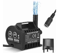 Akozon Pompe Submersible 12 V 450 L/h 4 M, Fonction de Décélération d'accélération de Synchronisation à 4 Vitesses avec Base à Ventouse pour Aquarium, Fontaine d'étang, Refroidissement pour