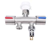 Akozon Raccord de Tuyau avec Double Commande et Taille G1/2 | Matériau en acier inoxydable 304, conception étanche, utilisation dans la cuisine ou le jardin