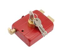 Akozon Serrure Robuste avec Clés - Serrure de sécurité en Laiton pour Porte d'entrée, Porte en Bois et en Fer, Boulon trempé Résistant aux Coupures, Finition Antirouille, Support de Gâche d'angle