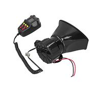 Akozon Sirène de Klaxon de Voiture 12V 100W avec Micro Pa 7 Sons d'urgence Alarme 120Db Oe Compatible pour Camion RV Bateau Devoir Construction Abs en Métal