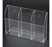 Akozon Support de Télécommande en Acrylique, Boîte de Rangement Murale pour AC TV DVD découpé au avec Fente pour Téléphone, Organisateur Peu Encombrant (3 Grille)