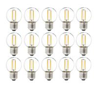 AKSPET AGIPS Lampes Basse Tension 15pcs/lot Rétro Basse Tension 12V Ampoules Edison Remplacer 10W, 12V - 24V DC AC 1W E27 LED COB Filament Ampoule G40 Blanc Chaud 2700K Lampe LED Ampoules domestiques