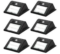 AKTIVE 61522 Lot de 6 Appliques solaires 8 LED avec détecteur de Mouvement Mixte, Multicolore, Taille Unique