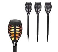 AKTIVE 61542 - Torche Solaire de Jardin d'Extérieur, Lampe Torche LED - Lampe Solaire D’Extérieur, Pack de 4 Torches Solaires d'Extérieur, Lumière à Effet de Feu, Étanche, Jusqu'à 6 Heures