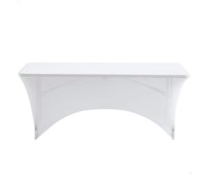 AKTIVE 61547 - Housse de Table de Jardin imperméable Blanche - Protection de Table élastique 180 x 76 x 76 cm - Housse de Meuble de Jardin résistante avec Attache de Renfort