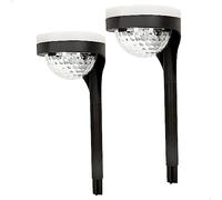 AKTIVE 61558 - Lot de 2 Balises Solaires d'Extérieur, Éclairage Continu Entre 6 et 8 Heures, 22 Lumens, Étanches, 11 LED, lampadaires Solaires, Lampes Solaires LED d'Extérieur
