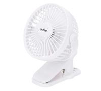 AKTIVE 61590 Petit ventilateur avec pince, 2 en 1, 16 x 13 cm, 3 modes d'air, rotation à 360°, chargeur USB inclus, 2 et 3,5 heures de fonctionnement, charge en 3-4 h, ventilateurs silencieux pour