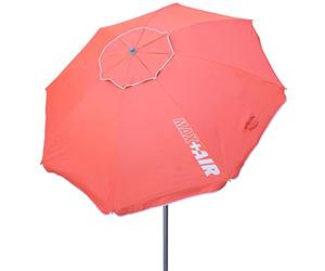 AKTIVE 62245 - Parapluie de Plage Coupe-Vent avec Protection UV50 Corail, Taille Ø220 cm, Hauteur Réglable, Coupe-Vent, Sac de Rangement avec Poignée de Transport Inclus