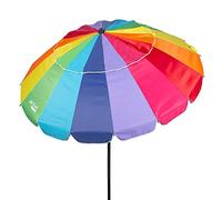 Aktive 195 Cm Antivition Beach With Inclinable Mast And Uv50 Protection Beach Umbrella Multicolore