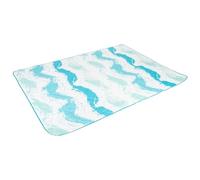 AKTIVE 62412 Tapis de Plage rembourré, imperméable, Pliable et léger, pour Camping, Pique-Nique et extérieur, 200 x 150 cm, imprimé Bleu
