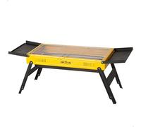 AKTIVE 63124 Barbecue à charbon pliable, en acier émaillé, 89 x 22 x 32 cm, avec plateaux latéraux et grille en acier inoxydable, design portable, idéal pour le jardin et le camping