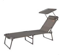 Aktive Folding Lounger With Sun Umbrella Argenté 193 x 53 x 30 cm
