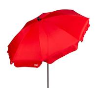 AKTIVE Grand Parasol de Plage, 200 cm, Couleur Rouge, Mât en Acier, Inclinaison et Hauteur Réglables, Tissu Polyester, Protection UV30, Grands Parasols