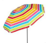 AKTIVE Grand Parasol de Plage, 220 cm, Multicolore, Protection UV50, Inclinable et Réglable en Hauteur, Mât en Acier, Tissu Oxford, 8 Mâts, Grands Parasols