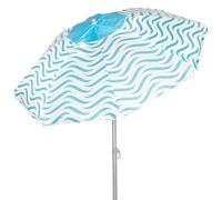 AKTIVE Grand parasol de plage, protection UV50, inclinable et réglable en hauteur, mât en acier, tissu Oxford, 8 tiges, grands parapluies, housse de transport avec poignée, 220 cm