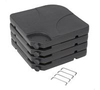 Aktive Base pour parasol Square Refillable - Lot de 4 remplissables 50 x 50 x 7,5 cm Plastique Noir
