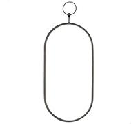 AKTIVE Max Home 18448 Miroir Mural Ovale 25 x 50 cm, Crochet métallique Noir, Cadre en métal, Verre, Miroir décoratif, Fixation Facile (vis Non incluses), idéal pour salles de Bains, Chambres