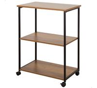 AKTIVE Max Home 18457 Étagère avec roulettes, 3 étagères, 48 x 30 x 62 cm, Acier et Bois, Montage Facile, Robuste, Durable, Meubles de Salon, étagères en Bois, bibliothèque