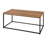 AKTIVE Max Home 18514 Table d'appoint, 90 x 48 x 40 cm, Poids Maximum supporté 20 kg, Structure métallique Noire, Effet chêne, Tables Basses, pour Salon, Salle à Manger, Bureau