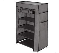 AKTIVE MAX Home Armoire à chaussures en tissu, 60 x 30 x 90 cm, 4 étagères, 4 poches, housse amovible, gris, poids supporté 10 kg, meubles de camping, séjour temporaire (18817)