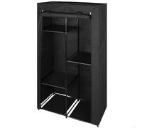 AKTIVE Max Home Armoire en Tissu, 88x45x167 cm, 3 étagères, 1 Rail, Poids Maxi 25 kg, Housse Enroulable, Housse Textile Amovible Noire, Mobilier de Camping, Séjour temporaire (18800)