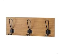 AKTIVE Max Home Cintre Mural 40x7x15 cm, avec 3 cintres, Charge maximale 3 kg, Effet Bois, pour Suspendre Manteaux, Chapeaux, Sacs (18520)