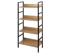 AKTIVE Max Home etagère de Rangement, 4 Étagères, 60X28X126 cm, Acier et Bois, Facile à Assembler, Robuste et Durable, Système de Mise à Niveau, Meubles de Salon, etagères, Décoration (18417)