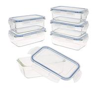 AKTIVE Max Home Pack: 6 récipients hermétiques en verre, récipients alimentaires avec couvercle, 800 millilitres, couvercles transparents