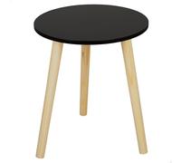 AKTIVE Max Home Table d'appoint Ronde, 35 x 40 cm, Poids Maximum 5 kg, Noire, Pieds en Bois Effet Naturel, Design Moderne, pour Salon, Chambre, entrée (18500)