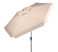 AKTIVE Parasol de Jardin Hexagonal, 220 cm, Couleur Ivoire, Protection UV50, Mât en Acier, Tube Ø28, 32 mm, Cheminée, Inclinaison et Hauteur Réglables, Tissu Polyester, Grands Parasols (62338)