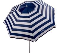 AKTIVE Parasol de Plage, 220 cm, Pare-Soleil Résistant au Vent, Toit de Ventilation, Mât 28-32 mm, Protection UV50, Motif Rayures Sailor, Sac de Rangement Inclus