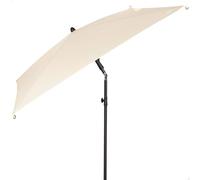 AKTIVE Parasol de terrasse carré, 175 x 175 cm, Beige, mât inclinable en Acier, Toile Polyester avec Protection UV30, 4 Baleines Robustes, Facile à Monter et à Ranger, Parasol de Jardin (61150)