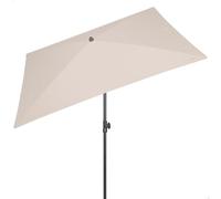 AKTIVE Parasol rectangulaire pour balcon, 200 x 125 cm, couleur crème, protection UV30, mât en acier, tube Ø28/32 mm, inclinable et réglable en hauteur, tissu polyester, grands parasols (62351)