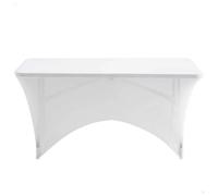 AKTIVE 61547 - Housse de Table de Jardin imperméable Blanche - Protection de Table élastique 180 x 76 x 76 cm - Housse de Meuble de Jardin résistante avec Attache de Renfort