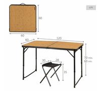 Aktive Table de jardin repas carrée - Marron
