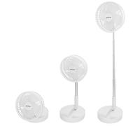 AKTIVE Ventilateur Sans Fil, Compact Pliable, 19,7X19,7X19,7X97,5 cm, 4 Modes d'Air, Durée 2-6 Heures, Tube Télescopique 36-83 cm, Chargeur Usb Inclus, Rechargeable en 4,5 H