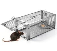 Akunsz 1x Piege a Rat Exterieur Cages Souris XXL Piège à Loir | Pièges à Rats Attrape Rat Trap Professionnel 27cm de Longueur Argenté Solide et Durable